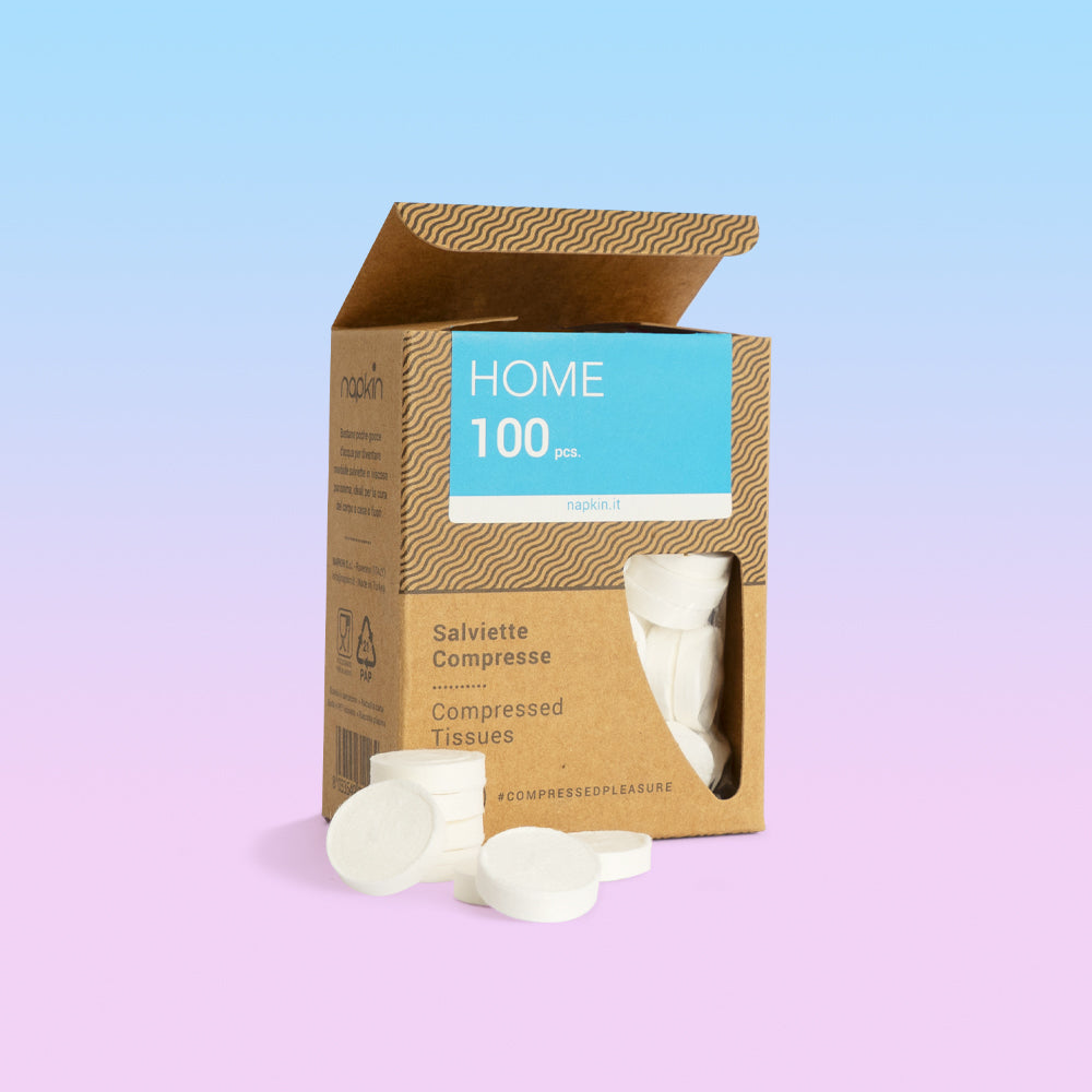 HOME 100 Compressed Wipes to Hydrate in Pure Viscose