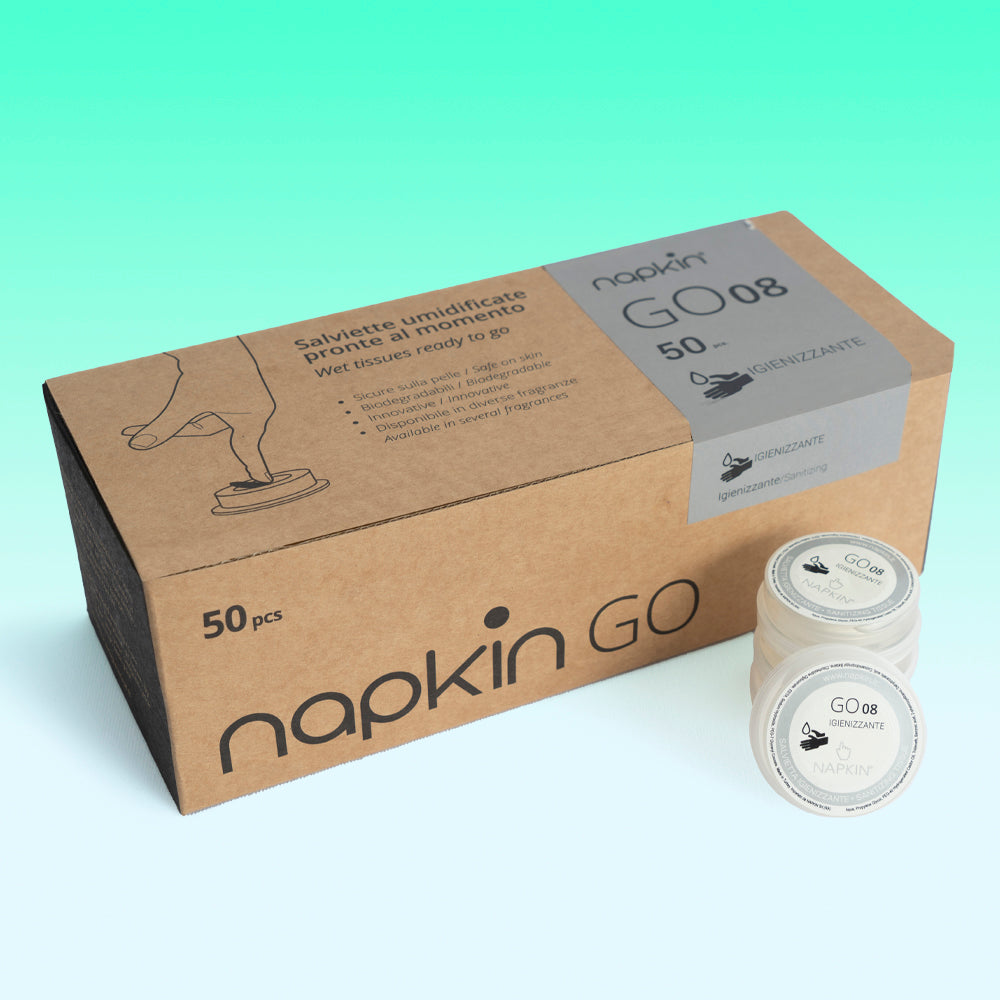 NAPKIN GO SANITIZING Ready-to-Use Single-Use Moistened Wipe