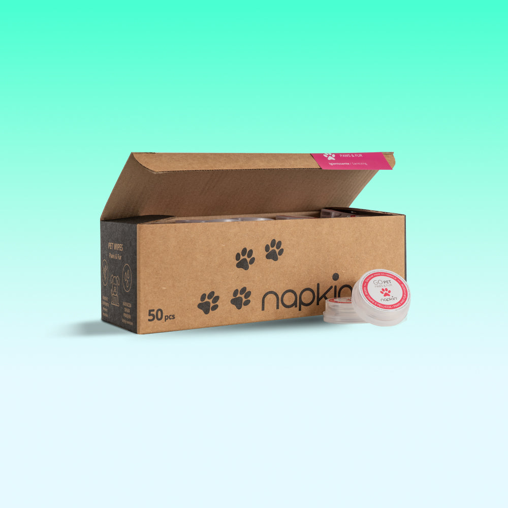 NAPKIN GO PET Ready-to-Use Single-Use Moistened Wipe for Pets
