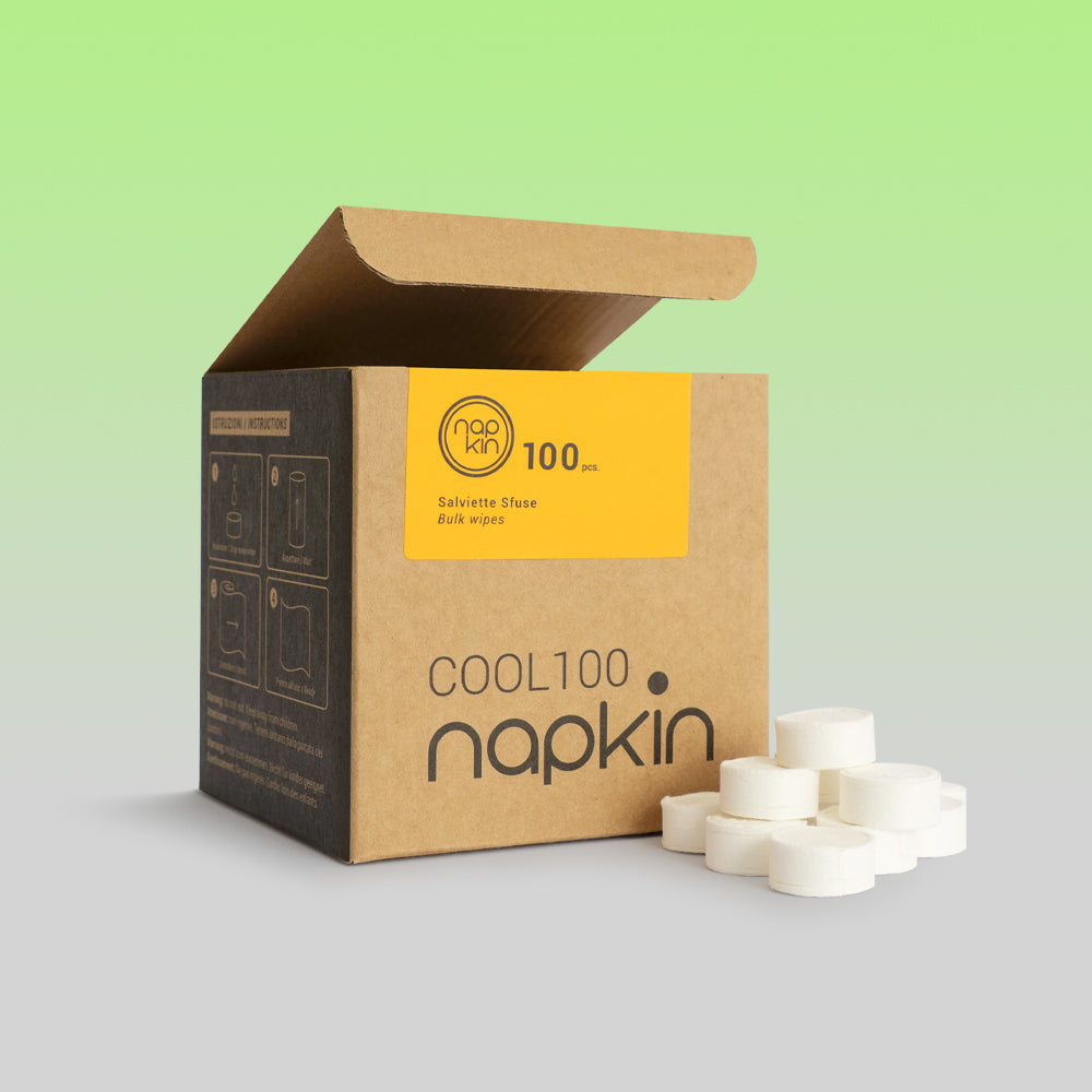 COOL 100 Single-Use Compressed Wipes in Viscose to Moisten