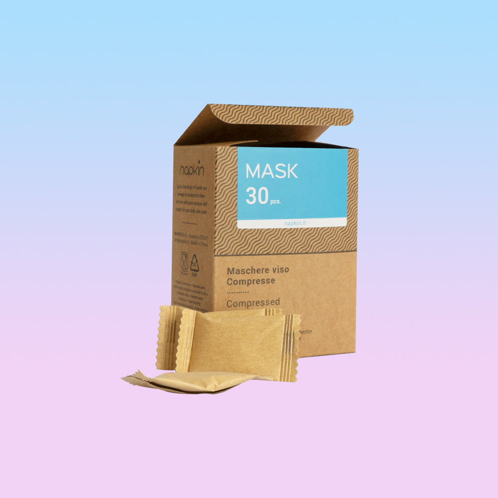 MASK 30 Dry Compressed Face Masks to Moisten on the Spot (Pack of 30)